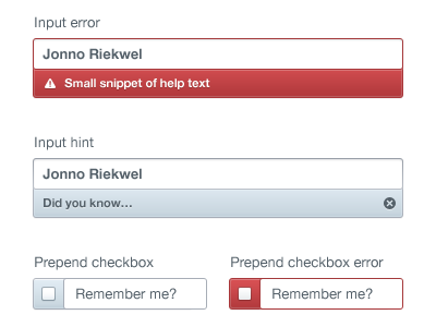 Small snippet of help text blue checkbox form input red webapp