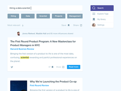 Hiring a data scientist blue cards first round first search purple search