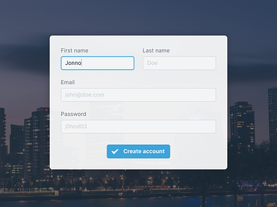 Create account blue button form signup
