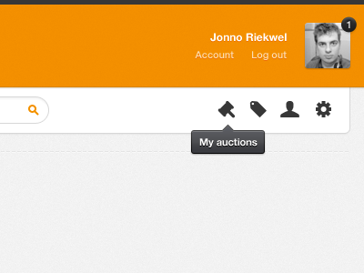 My auctions black orange user website