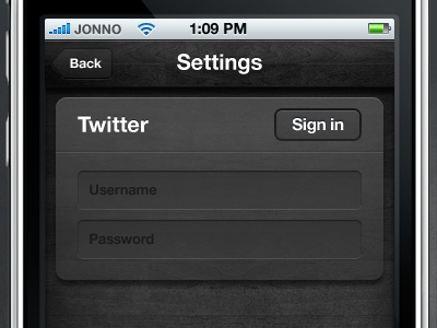 Twitter settings dark iphone wood