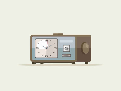 Clock clock cute design flat icon illustration logo mascot old vintage