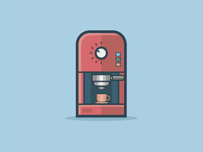 Cofee Maker coffee coffeemaker design flat icon illustration logo mascot setyanto vector