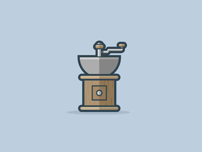 Coffee Grinder coffee coffeemaker flat grinder icon graphic illustration logo mascot vector