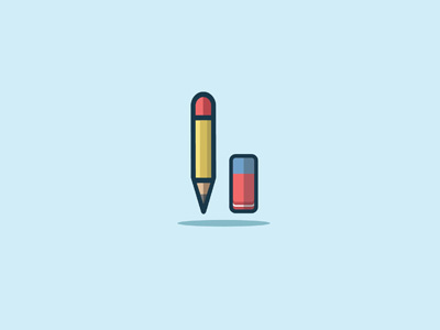 Pencil and eraser design eraser flat icon idea letter mascot pencils stuff