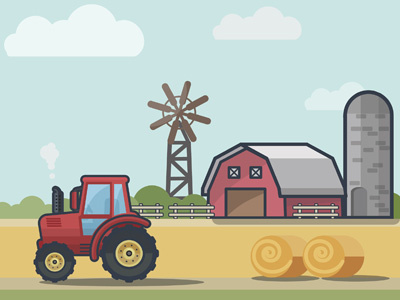 the Farm farm field hay oats setyanto summer tractor vector wheat