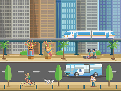 Jakarta illustration jakarta mrt transportation vector