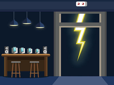 Electricity OFF design freelance illustration project vector