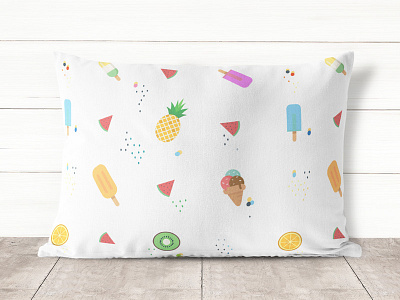 Ice Cream Pillow design flat illustration pattern seamless vector