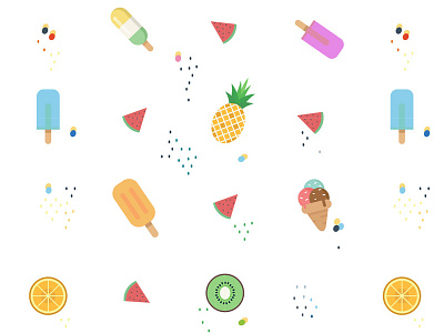 Ice Cream Seamless Pattern design flat illustration pattern seamless vector
