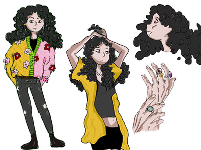 Character design: curly girl characterdesign illustration