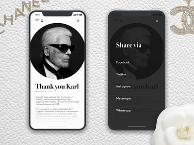 Daily UI #010 - Social share challenge chanel daily ui dailyui dailyui010 dailyuichallenge design designer karl mobile mobile design share social social share ui ui design uidesign ux ux design uxdesign