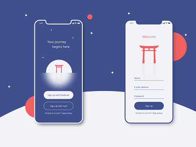 Daily UI #001 - Sign up challenge daily ui daily ui 001 dailyui design interaction design mobile mobile ui mobile ux product design relaxation sign up ui uidesign ux uxdesign