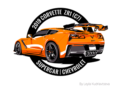 Supercar Chevrolet Corvette ZR1 adobe illustrator car chevrolet design illustration supercar vector vector art