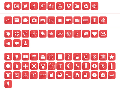 Freebie - Flat Icons download flat free icon icons long shadow red