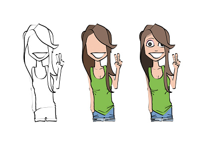 Character character design funny girl illustration