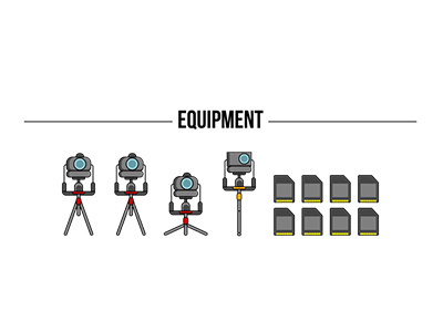 Equipment dslr equipment illustration kickstarter memory mirrorless photography sd travel tripod video