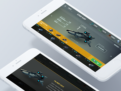 Sci-FI Game Interface game interface ios mobile sci fi ship