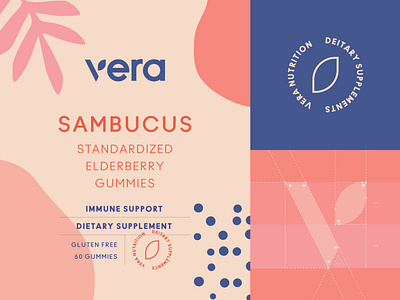 Branding for Vera brand identity branding emblem flower label leaf logo logotype organic packaging packaging design sambucus supplement vitamin