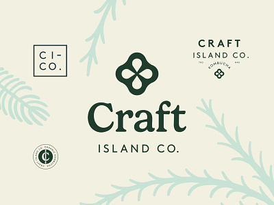 Branding for Craft Island Co. brand identity branding drink emblem kombucha label logo logotype monogram packaging stamp