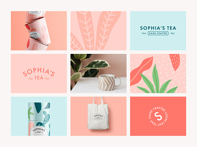 Tea Branding / Packaging / Sophia's Tea beverage bottle branding drink illustration label logo matcha packaging tea