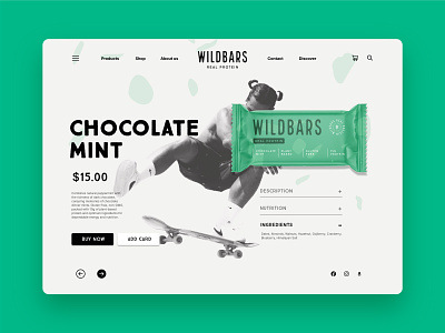 Website Design for Wildbars 🐗 bars branding chocolate fb food nutrition plant based protein ui website