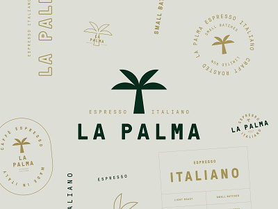 Branding for La Palma 🌴 beverage brand identity branding coffee coffee shop drink emblem espresso fb logo logomark palm speciality coffee visual idenetity