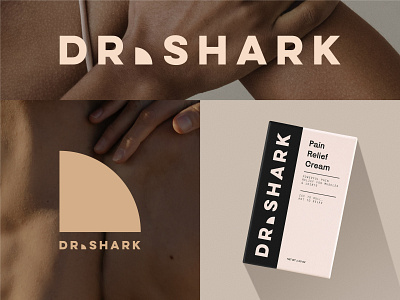Branding & Packaging Design for Dr Shark brand identity branding cream health logo nude packaging packaging design pain relief supplement wellness