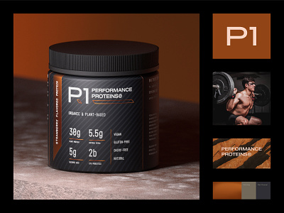 P1 Proteins Packaging Design art direction bottle brand identity branding dark fitness health label label design logo masculine packaging packaging design protein wellness