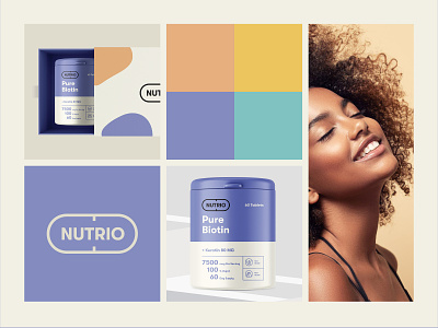 Branding for Nutrio Vitamins brand identity branding label label design logo packaging packaging design supplements vitamin vitamins wellness