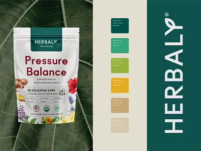 Branding & Packaging Design for Herbaly 🌱 brand identity branding drink leaf logo logo design natural nutrition organic packaging packaging design tea wellness