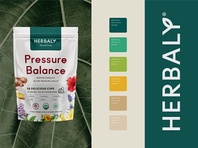 Branding & Packaging Design for Herbaly 🌱 brand identity branding drink leaf logo logo design natural nutrition organic packaging packaging design tea wellness