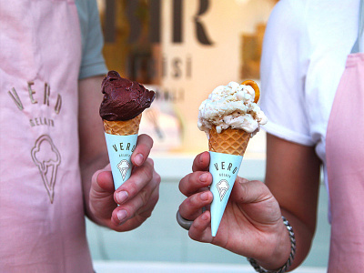 Vero Gelato agency branding emblem freelance gelato ice cream logo monajans mustafa akülker type