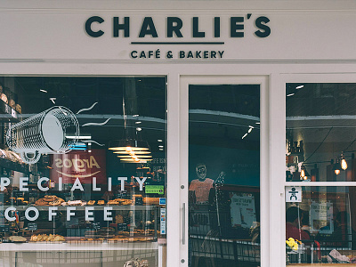 Charlie's Cafe Bakery agency bakery branding cafe emblem freelance logo london monajans mustafa akülker type