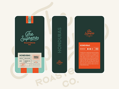 Coffee Packaging for The Supreme Roastering Co. branding cafe coffee coffee shop logo logotype packaging pattern roaster supreme