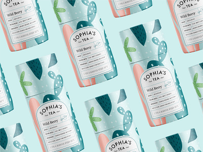Packaging design for Sophia's Tea beverage branding drink herbal logo packaging tea