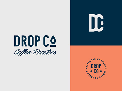 Drop Co. Coffee Roaster Logo Development branding coffee coffee shop drop drop co emblem logo logotype pattern roaster roastery stamp