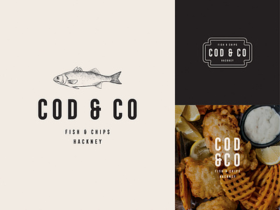 Branding for Cod & Co Fish and Chips branding emblem fish fish logo fishandchips food logo logotype restaurant sea food stamp type