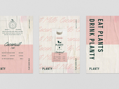 Poster design for Planty branding emblem label logo logotype milk packaging plant plant based plantbased poster type