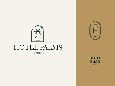 Branding for Hotel Palms brand design branding emblem hotel identity logo logotype monogram palm stamp