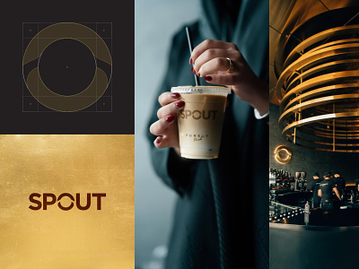 Branding for Spout Coffee brand identity branding agency cafe coffee coffee shop cold brew drink emblem gold logo logo design lounge packaging design riyadh saudi arabia speciality coffee spout