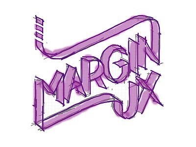 MarginUX logo - draft brand branding design draft identity ipad scratch isometric logo marginux