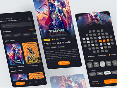 Mobile App - Movie App app bioskop design movie ui