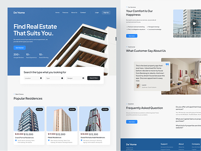 De'Home Apartment Rental - Landing Page