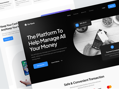 De'Bank - Financial Landing Page bank business card cash clean credit debit exploration features finance financial fintech money payment ui ui design uxdesign web web design website