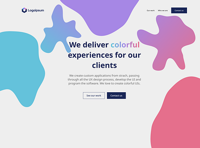 Landing Page - Daily UI 003 colorful daily ui figma landing page logo ui