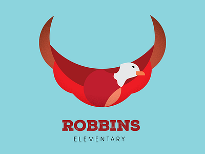 Robbins Logo Concept bird eagle elementary school logo red robin