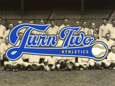 Turn 2 Athletics athletic baseball logo vintage