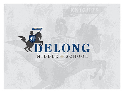 Delong Concept #3 branding design horse illustration knight logo medieval school vector