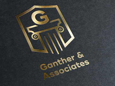 Ganther & Associates Logo badge branding design financial foil gold foil logo vector